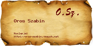Oros Szabin névjegykártya